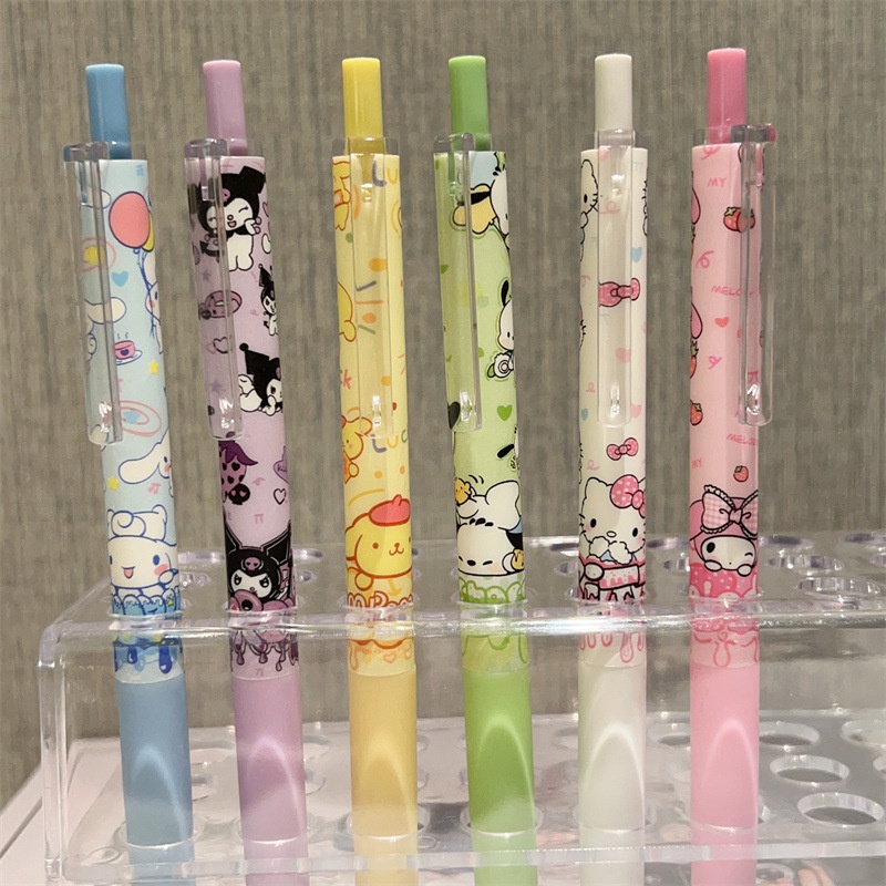 ปากกาเจลคาร์บอน-0-5-มม-ลายการ์ตูน-sanrio-สีดํา-6-ชิ้น