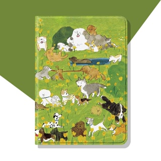 เคสแท็บเล็ต ลายลูกสุนัข สีเขียว สําหรับ Apple Ipad 2022 10 10.9 pro Air 5 8 pro 37 ซม. Mini 6 4