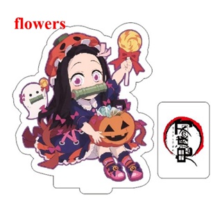 Flowers โมเดลฟิกเกอร์อะคริลิค รูปอนิเมะ Demon Slayer:Kimetsu no Yaiba Nezuko Zenitsu สําหรับตกแต่งฮาโลวีน