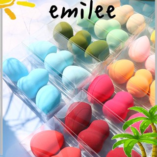 Emilee ใหม่ พัฟฟองน้ําแต่งหน้า เกลี่ยแป้งผสมรองพื้น แห้ง และเปียก หลายรูปทรง 3 ชิ้น