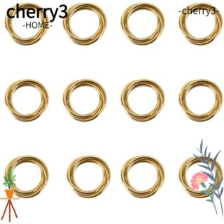 Cherry3 แหวนผ้าเช็ดปาก โลหะ ทรงกลม คุณภาพสูง ทนทาน ใช้ซ้ําได้ 12 ชิ้น สําหรับงานแต่งงาน ครอบครัว มื้อเย็น