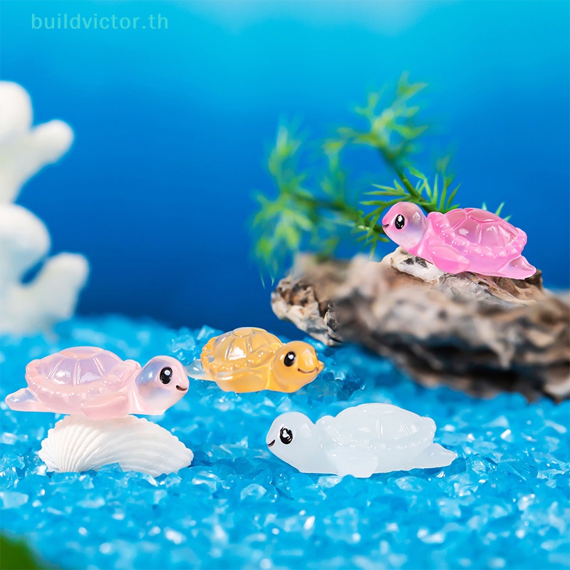 buildvictor-ฟิกเกอร์เรซิ่น-รูปเต่าเรืองแสง-ขนาดเล็ก-สําหรับตกแต่งบ้าน-2-ชิ้น
