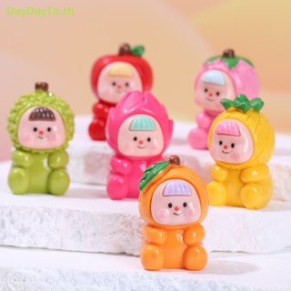 Daydayto ตุ๊กตาเรซิ่น รูปผลไม้ สตรอเบอร์รี่ ส้ม ทุเรียน DIY สําหรับตกแต่งบ้านตุ๊กตา รถยนต์