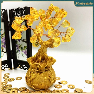 ❀ Lucky Tree Welth Yellow Crystal Tree For Home Office Desktop Decoration Gift Crystal Bonsai Wealth Luck Feng Shui Ornaments