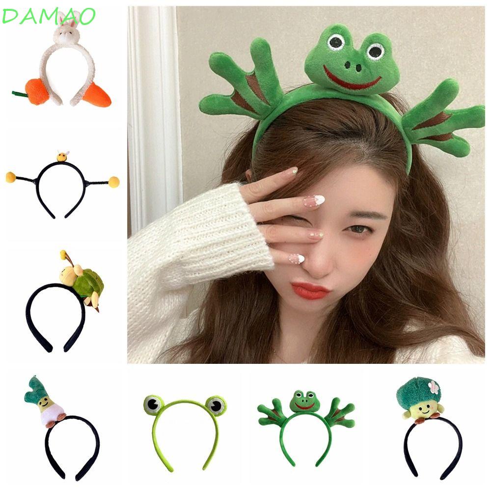 damao-ที่คาดผม-ผ้ากํามะหยี่ขนนิ่ม-ลายการ์ตูนกบ-เต่า-สไตล์เกาหลี-ของขวัญ-สําหรับเด็ก