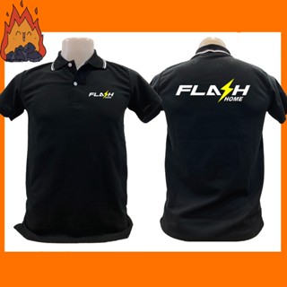 เสื้อโปโล Flash Home แฟลชโฮม ขนส่ง เสื้อคอปก ผ้าดี หนานุ่ม