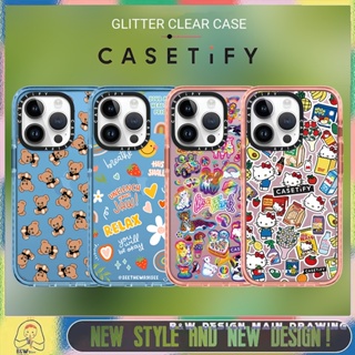 【Glitter Casetify】เคสโทรศัพท์มือถืออะคริลิคใส แบบแข็ง กันกระแทก ลายการ์ตูนน่ารัก สําหรับ iPhone14 13 12 11 Pro Max