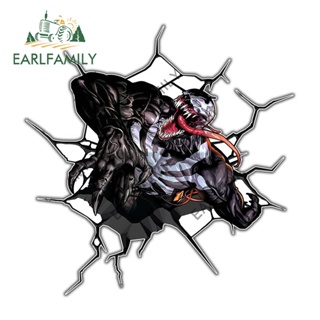 Earlfamily สติกเกอร์กันแดด ลายกราฟฟิติ Venom กันน้ํา สําหรับติดตกแต่งรถยนต์ แล็ปท็อป รถจักรยานยนต์ รถบรรทุก กระเป๋าเดินทาง 13 ซม.