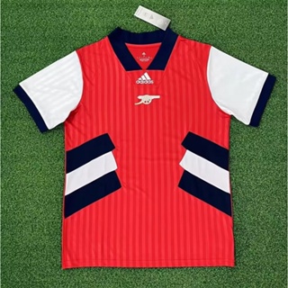 【 Fans 】เสื้อกีฬาแขนสั้น ลายทีมชาติฟุตบอล Arsenal ICONS 2324 สีแดง สไตล์วินเทจ คุณภาพสูง