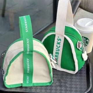 Starbucks กระเป๋าอาหารกลางวัน ผ้าแคนวาส ทรงสามเหลี่ยม ขนาดเล็ก จุของได้เยอะ สําหรับคุณแม่