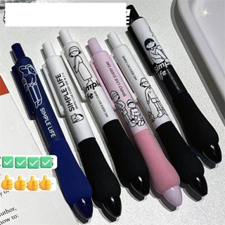 ปากกาเจล 0.5 มม. สีดํา 6 ชิ้น