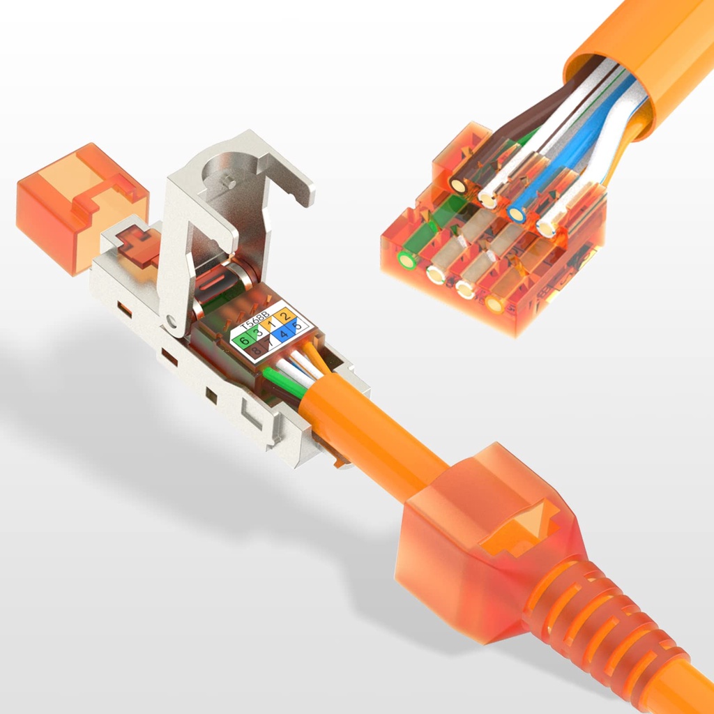 Zoerax RJ45 ปลั๊กเชื่อมต่อ โลหะผสมสังกะสี Cat6A CAT7 CAT8 RJ45 1 ชิ้น ...