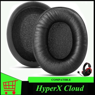 แผ่นโฟมรองหูฟัง หนังพรีเมี่ยม ความหนาแน่นสูง แบบเปลี่ยน สีดํา สําหรับ HyperX Cloud II Wireless Premium Protein Leather
