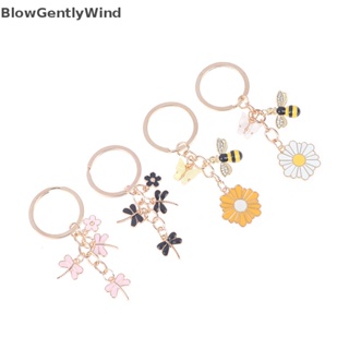 Blowgentlywind พวงกุญแจ จี้ผีเสื้อ ผึ้ง แมลงปอ ดอกไม้ น่ารัก แฟชั่นสําหรับผู้หญิง 1 ชิ้น BGW