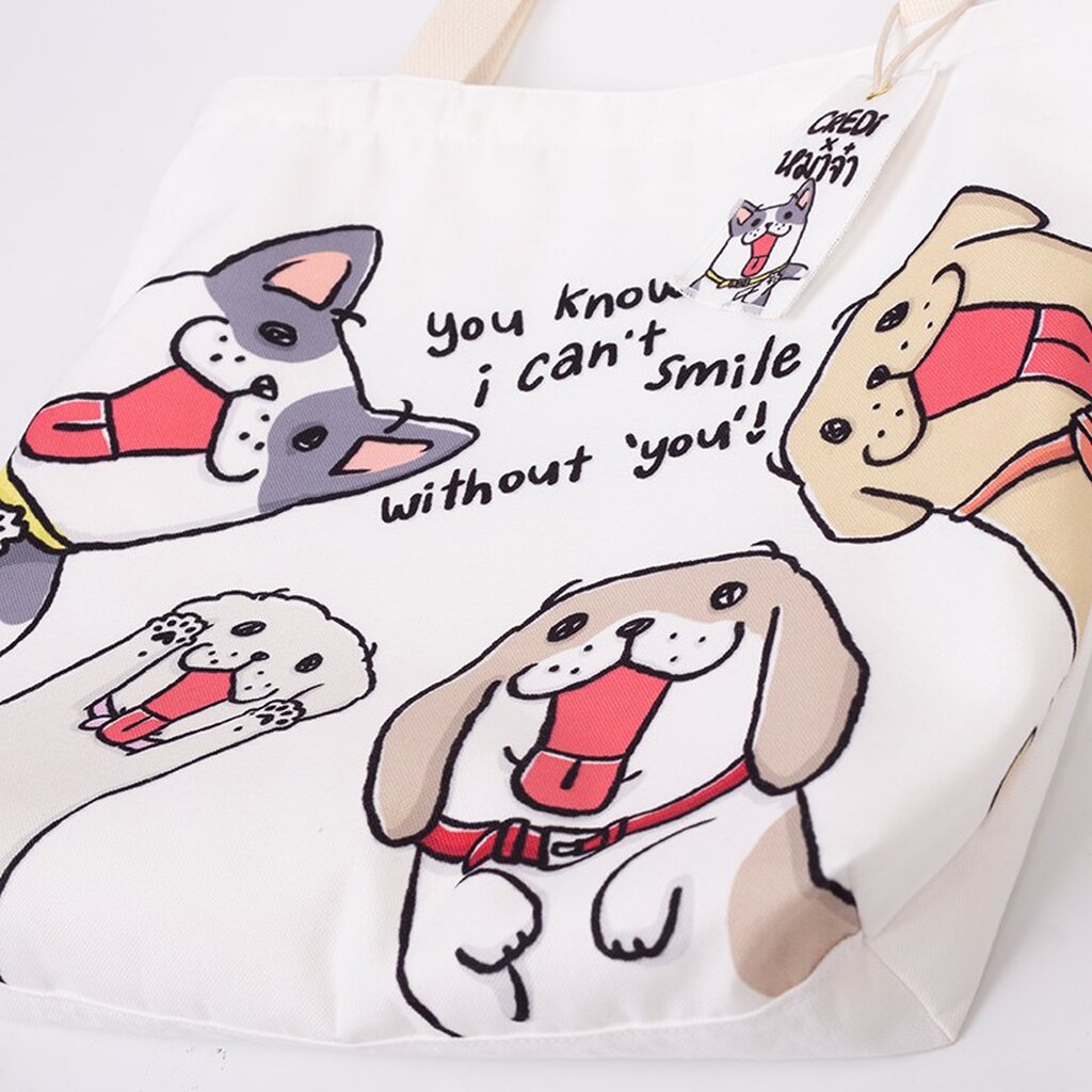 หมาจ๋า-กระเป๋าผ้า-ลายที่-2-ขนาด-35x38-cm-dog-please-tote-bag-no-02