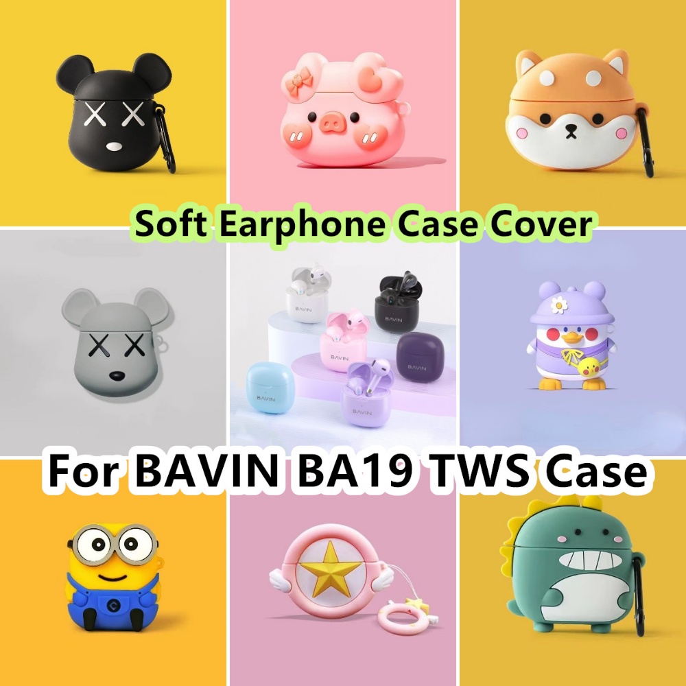 ส่วนลด-เคสหูฟัง-แบบนิ่ม-ลายการ์ตูนหมี-และเป็ด-สีเทา-สําหรับ-bavin-ba19-tws-bavin-ba19-tws