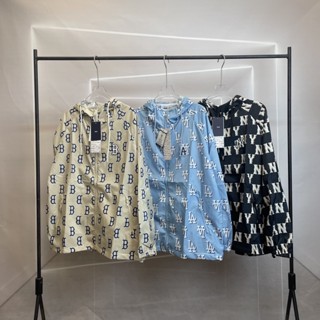 สินค้าพร้อมส่ง ! เสื้อแจ็กเก็ตแขนยาว ป้องกันแดด พิมพ์ลายโลโก้ MLB แฟชั่นฤดูร้อน สําหรับผู้ชาย และผู้หญิง