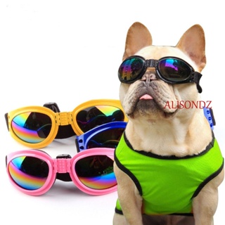 Alisondz แว่นตาป้องกันสุนัข 6 สี กันลม กันน้ํา แว่นตาสัตว์เลี้ยง ป้องกันรังสียูวี