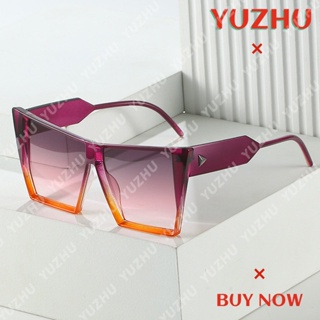 (YUZHU) แว่นตากันแดด กรอบขนาดใหญ่ ไล่โทนสี แฟชั่นตะวันตก