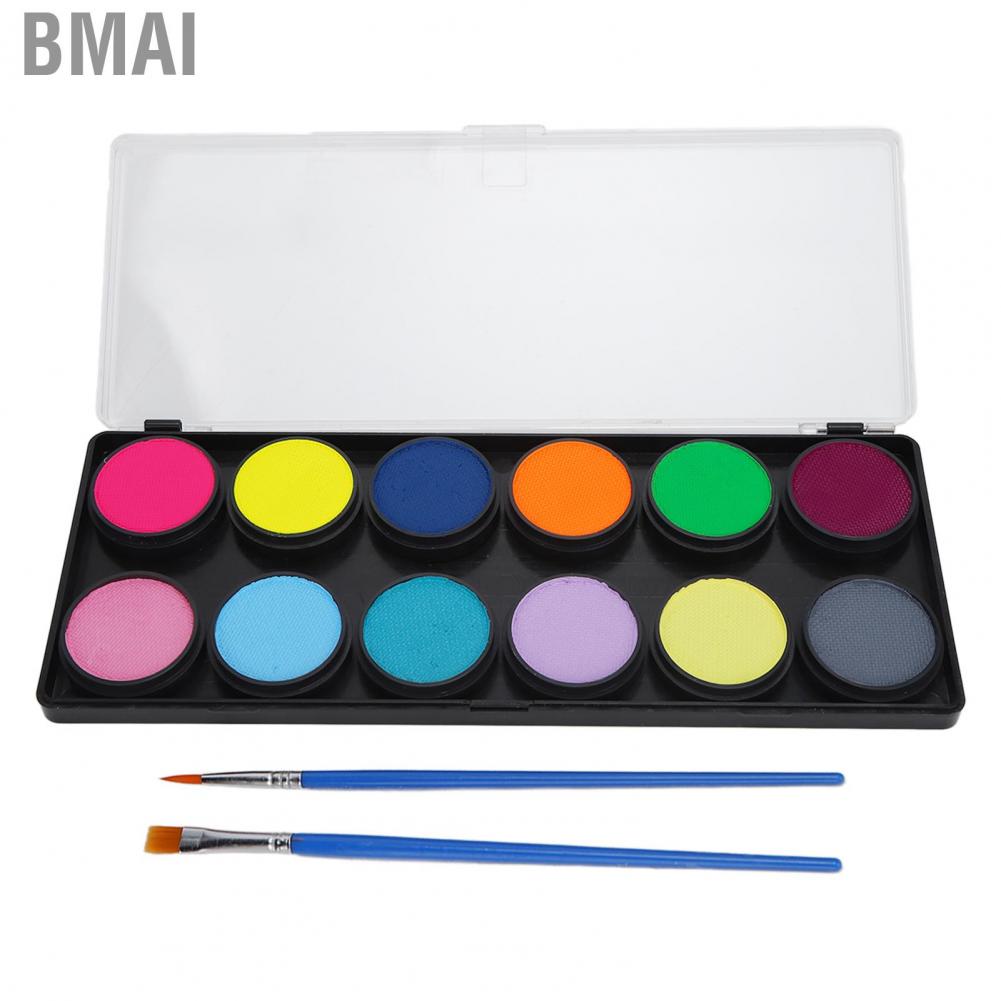 Bmai Face Painting Set 12 Colors Face and Body Painting Palette for All