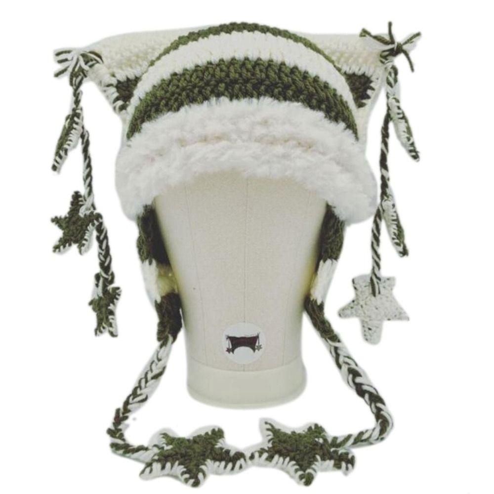 espo-หมวกไหมพรมถัก-รูปหูแมว-แฮนด์เมด-สําหรับผู้ใหญ่-เหมาะกับการขี่จักรยาน-ของขวัญฤดูหนาว-y2k