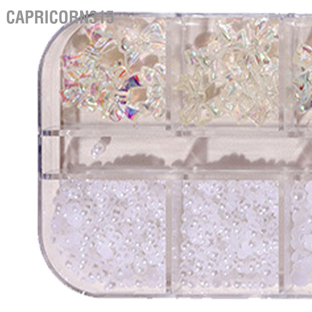 capricorn315-เล็บ-rhinestones-ขนาดต่าง-ๆ-รูปร่างมุกสีขาวบริสุทธิ์-diy-ตกแต่งเล็บ-แบบพกพาพร้อมกล่องเก็บของ