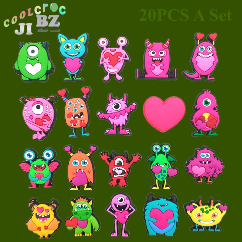 Jibbitz ตัวติดรองเท้า Crocs Monster Valentine's Day ลายดอกไม้น่ารัก 20