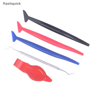 Flashquick 5 ชิ้น รถไวนิลห่อฟิล์มปาดน้ําปาดขอบปิดรายละเอียดเครื่องมือดี