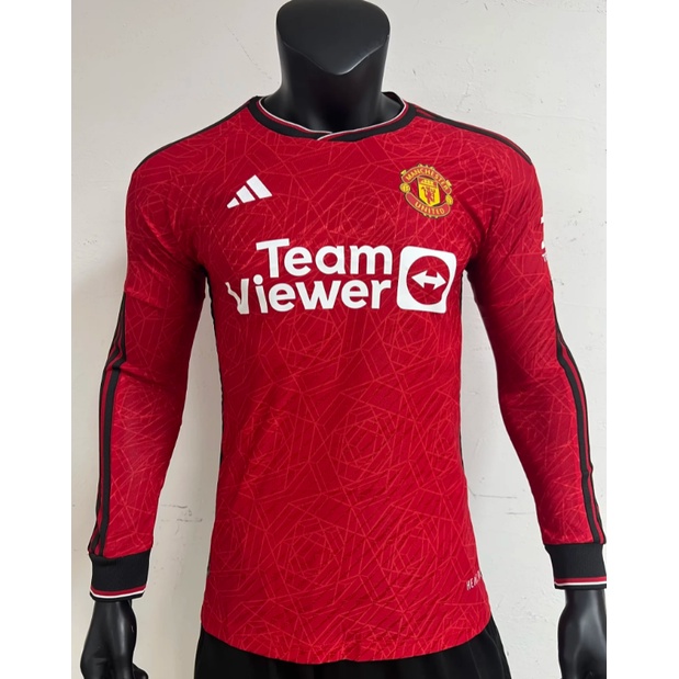 เสื้อกีฬาแขนยาว-ลายทีมฟุตบอล-manchester-united-2324-ชุดเหย้า