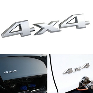 ชุดสติกเกอร์ตราสัญลักษณ์ ABS สีเงิน ทนทาน สําหรับติดตกแต่งภายนอกรถยนต์ 4X4