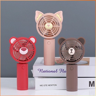 แบบพกพา Mini Handy Fan ชาร์จ Usb Office Desktop Mute Fan สตรอเบอร์รี่น่ารักหมี Linabell Ear Ornament -FE