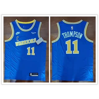 เสื้อกีฬาบาสเก็ตบอล ลายทีม Thompson 2023 nba Golden State Warriors No.11 สีฟ้า สไตล์คลาสสิก 336982