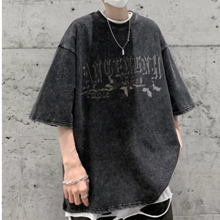 Leosoxs เสื้อยืดผู้ชาย เสื้อยืดชาย oversize คอกลม แขนสั้น แฟชั่นยอดนิยม Korean 2023NEW JUL2022