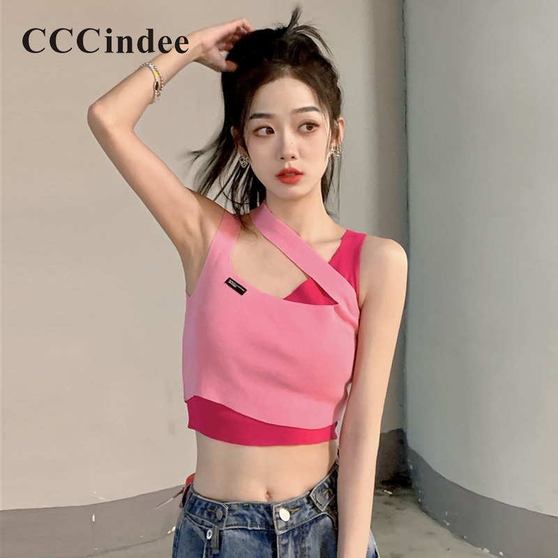 cccindee-เสื้อกล้าม-โชว์หลัง-เข้ารูป-สีตัดกัน-แฟชั่นใหม่-สําหรับผู้หญิง-2023