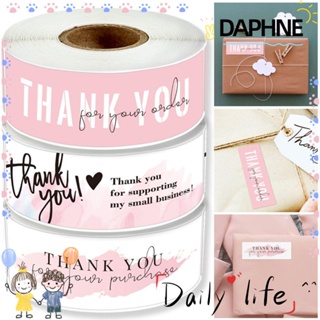 Daphne สติกเกอร์ฉลาก Thank You ขนาดเล็ก สีชมพู สําหรับติดตกแต่งห่อของขวัญ 120 ชิ้น ต่อม้วน