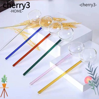 Cherry3 ช้อนแก้ว ทนความร้อนสูง หลากสี สําหรับคนกาแฟ