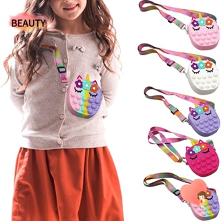 BEAUTY Kids Gifts Unicorn Bag Adult Handbags Coin Purse Fidget Popper Squeeze Toy Push Bubble Stress Relief Girls Fidget Toys Messenger Bag/Multicolor