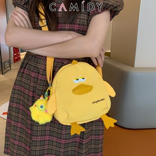 Camidy Chick กระเป๋าฤดูร้อนกระเป๋า Messenger น่ารักขนาดเล็กสดนักเรียนสาวการ์ตูนกระเป๋าผ้าใบญี่ปุ่นเย็บกระเป๋าใส่เหรียญ