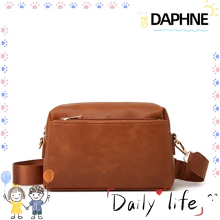 Daphne กระเป๋าสะพายไหล่ กระเป๋าถือ แบบหนัง สีพื้น สําหรับสตรี 2023