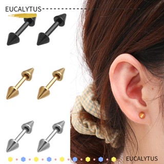 Eutus หมุดสเตนเลส สีดํา สไตล์พังก์ เครื่องประดับร่างกาย 2 ชิ้น ต่อชุด