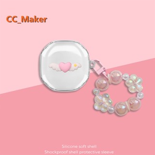 For Baseus WM02+ Case Cute Pearl Bracelet Pendant Baseus WM03 Transparent Soft Case Shockproof Case Protective Cover Cute Angel Pendant Baseus WM02 / WM01 / WM01 Plus Cover Soft Case Cute Butterfly Bracelet Pendant