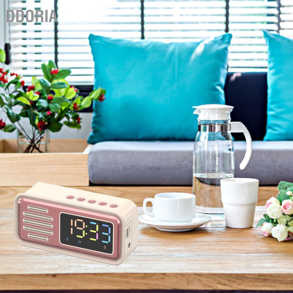DDORIA ลำโพงบลูทู ธ แบบพกพานวัตกรรม Retro Tabletop Alarm ลำโพงไร้สาย ...