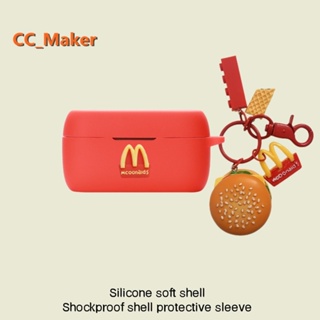 For JBL TUNE115 TWS Case Cartoon Burger Keychain Pendant JBL T115 TWS Silicone Soft Case Cute Bear Stitch JBL Live Free NC Shockproof Case Protective Case JBL Live Free NC Cover Soft Case