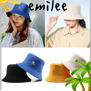 Emilee หมวกบักเก็ต ปักลาย สองด้าน สําหรับชาวประมง กลางแจ้ง