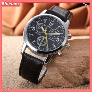 【 Bluelans 】นาฬิกาข้อมือควอตซ์ อะนาล็อก สายหนังเทียม แฟชั่นสําหรับผู้ชาย และผู้หญิง