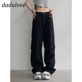 DaDulove💕 New American Ins High Street Multi-pocket Overalls Niche High Waist Wide Leg Pants Large Size Trousers