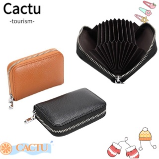 Cactu กระเป๋าสตางค์หนัง RFID 12 ช่อง อเนกประสงค์ กันขโมย สไตล์วินเทจ