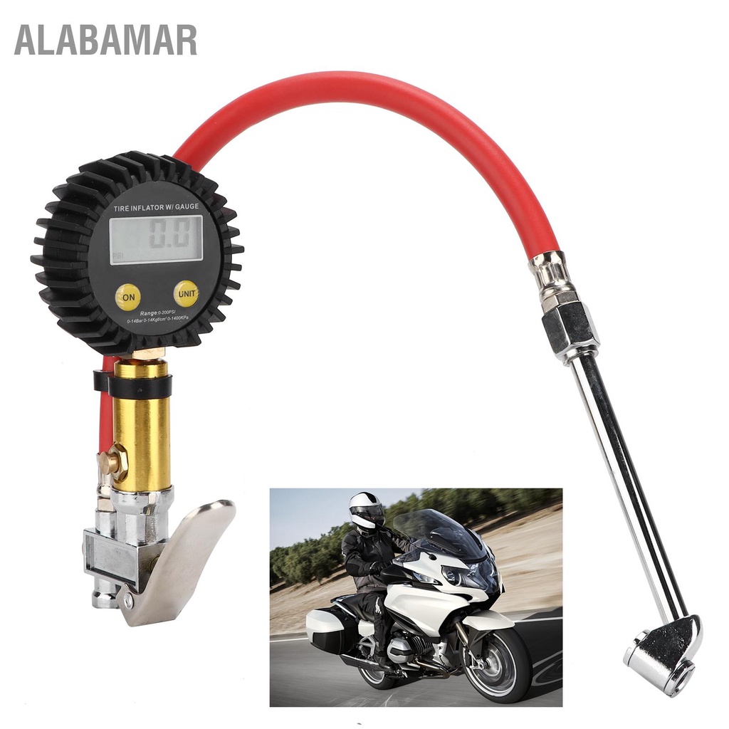 alabamar-เกจวัดแรงดันลมยางที่แม่นยำจอแสดงผลดิจิตอล-lcd-3-300psi-เครื่องวัดลมยางสำหรับรถจักรยานยนต์-รถยนต์