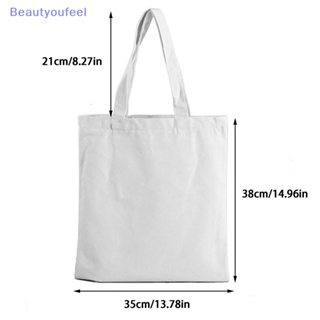 [Beautyoufeel] กระเป๋าถือ กระเป๋าสะพายไหล่ ผ้าแคนวาส ทรงโท้ท พิมพ์ลายตัวอักษร แฟชั่นเรียบง่าย สไตล์เกาหลี สําหรับสตรี นักเรียน