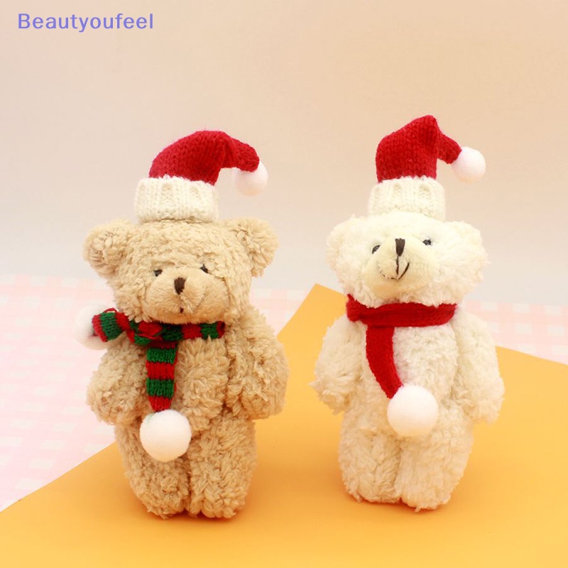 beautyoufeel-พวงกุญแจ-จี้ตุ๊กตาหมีน่ารัก-ผ้ากํามะหยี่ขนนิ่ม-เหมาะกับเทศกาลคริสต์มาส-สําหรับตกแต่งกระเป๋าเป้สะพายหลัง-ผ้าพันคอ-หมวก